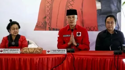 Ganjar Pranowo saat penetapan sebagai capres PDIP Jumat, 21 April 2023.
