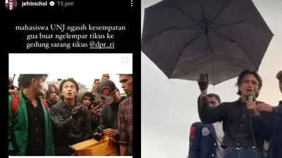 Tolak UU Cipta Kerja, aksi Jefri Nichol saat demo di depan Gedung DPR tersebar luas di media sosial.