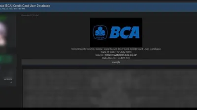 Data Kartu Kredit BCA Diduga Bocor