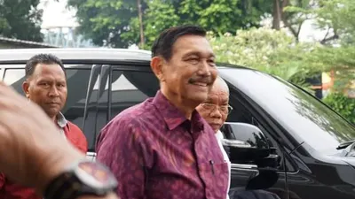 Menko Marves Luhut Binsar Pandjaitan hadir sebagai saksi di persidangan Haris Azhar dan Fatia Maulidiyanti sebagai saksi dalam kasus pencemaran nama baik, Kamis, 8 Juni 2023.