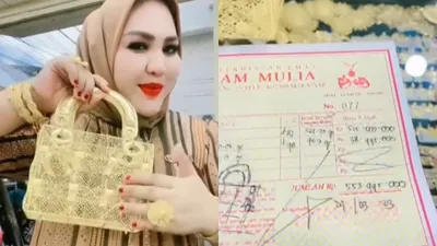 Ibu dengan tas emas yang viral di medos