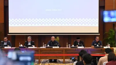 Itjen Kemenkeu menggelar konferensi pers terkait kasus Rafael Alun Trisambodo, Rabu 8 MAret 2023