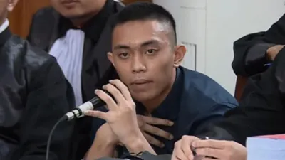 Terdakwa Mario Dandy saat menjalani sidang di PN Jakarta Selatan.