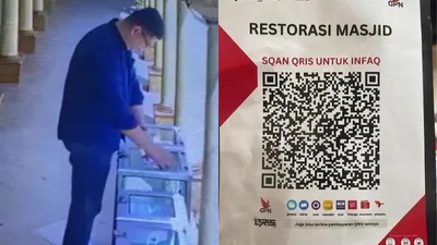 Viral Video Pria Ganti Barcode QRIS Kotak Amal Masjid di Jakarta Selatan