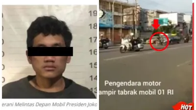 Sosok Pengendara Motor yang Nyaris Tabrak Mobil Presiden Jokowi