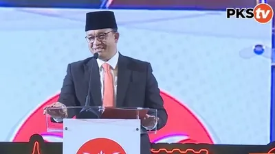 Anies Baswedan ketika BEirkan Pidato sebagai Calon Presiden 2024 