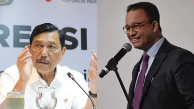Luhut Binsar Pandjaitan selaku Menteri Koordinator Bidang Perekonomian dan Anies Baswedan