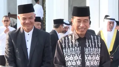 Potret Presiden Jokowi dan Gubernur Jawa Tengah Ganjar Pranowo