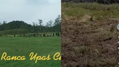 Kolase Foto Lahan Ranca Upas yang Rusak