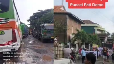 Jalanan di Pantura Rusak Parah