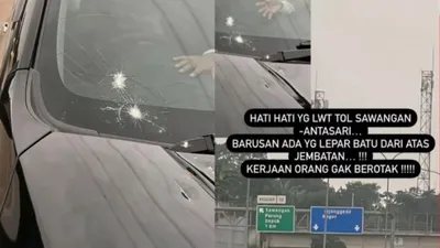 Sebuah Mobil Jadi Korban Pelemparan Batu saat Lewat Tol Sawangan-Antasari