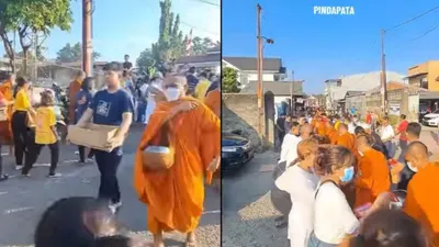 Netizen Terharu Lihat Warga Bantu Para Biksu yang Berjalan Kaki ke Candi Borobudur: Keren Banget!