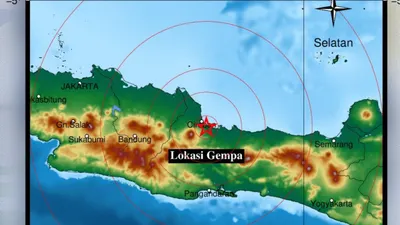 Guncangan gempa bumi kembali terjadi di wilayah Kota Cirebon, Jawa Barat dengan skala magnitudo M 2,9 pada Kamis, 15 Juni 2023.