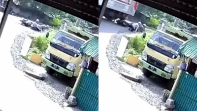 Detik-detik Pengendara Motor Nyaris Tewas Tertabrak Kereta Api di Stasiun Kalideres, Diduga Gegara Setan Budeg