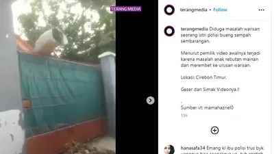 Potret Oknum Diduga Isti Polisi Buang Sampah Sembarangan