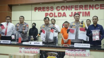 Potret Mapolda Jatim saat melakukan klarifikasi terkait penangkapan Crazy Rich Surabaya Wahyu Kenzo