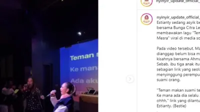 Dalam video viral Maia merubah lirik teman tapi mesra dengan teman makan suami teman. 