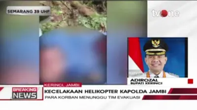 Helikopter jatuh yang membawa Kapolda Jambi saat ini masih dilakukan proses evakuasi.