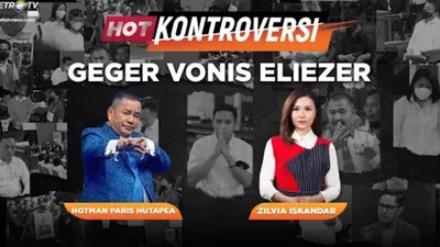 Dalam acara diskusi Hot Kontroversi di YouTube Metro TV Hotman Paris mengungkapkan akan menanggung biayanya pernikahan Richard Eliezer dan ditayangkan di Metro TV.(Tangkap Layar YouTube Metro TV)