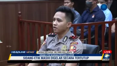 Richard Eliezer menjalani sidang Komisi Kode Etik Polri atau KKEP.