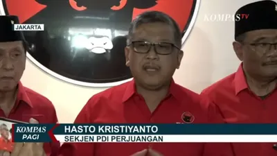 Hasto Kristiyanto sekjen PDI Perjuangan.(Tangkap Layar YouTube KOMPASTV)