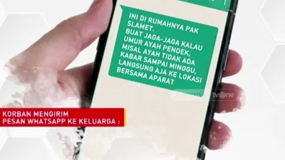 Berawal dari WhatsApp, pembunuhan sadis dukun palsu penggandaan uang Slamet Tohari yang mana saat ini korban telah mencapai 12 orang.
