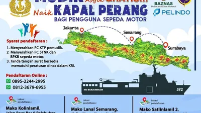 Mudik Gratis Naik Kapal Perang TNI AL