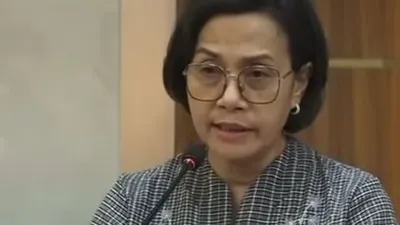Sri Mulyani saat klarifikasi