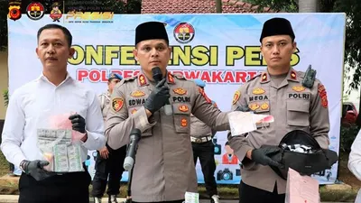 Kapolres Purwakarta, AKBP Edwar Zulkarnain rilis kasus narkoba anak pedangdut Lilis Karlina