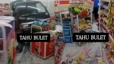 Video Viral! Mobil Tahu Bulat Masuk Mini Market