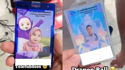 Viral sebuah video yang memperlihatkan kartu pegawai suatu perusahaan dengan desain yang unik, Teletubbies hingga Anime.