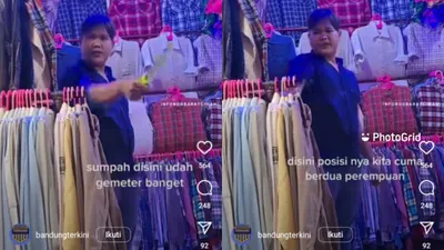 Kronologi wanita Cimahi ditodong pisau oleh penjual thrifting di Pasar Cimol Gedebage, Kota Bandung