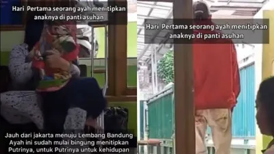 Momen ayah menitipkan putrinya di panti asuhan