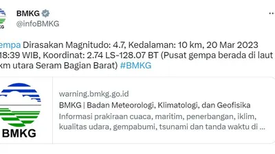 Gempa bumi pagi ini di Maluku, Kabupaten Seram Bagian Barat