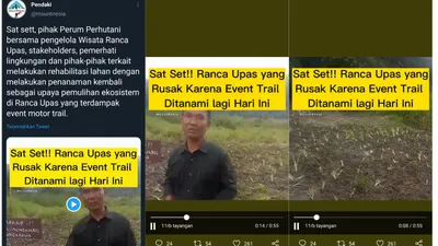 Pihak Perum Perhutani bersama para pengelola wisata Ranca Upas melakukan rehabilitasi terhadap lahan yang rusak akibat event trail.