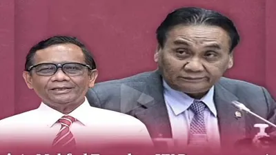 Mahfud MD dan Ketua Komisi III DPR Bambang Pacul