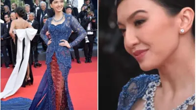 Raline Shah saat menghadiri Festival Film Cannes.