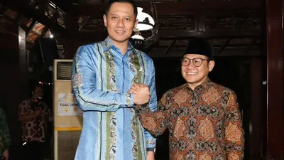 Ketum Partai Demokrat, Agus Harimurti Yudhoyono (AHY) bertanya pada Cak Imin soal pertemuannya dengan Jokowi di Istana Presiden.