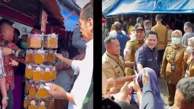 Erick Thohir Ikut Serta Tinjau Jalan Lampung dan Ajak Jokowi Jajan Dalgona