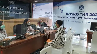 ilustrasi Posko THR Kemnaker.