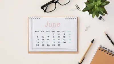 Ilustrasi kalender Juni 2023