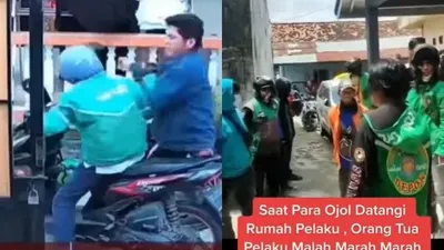 Driver ojol lansia dipukul orang tak dikenal. (Tangkapan Layar Instagram @terang_media)