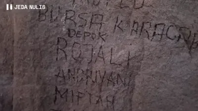 Potret Vandalis di Gua Hira yang Viral 