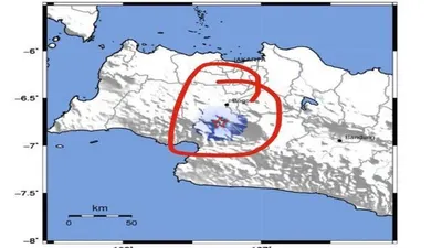 Gempa Bogor 3,4 M Malam Ini