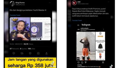 Harga Outfit Diduga Anak Kepala Bea Cukai Makassar Andhi Pramono