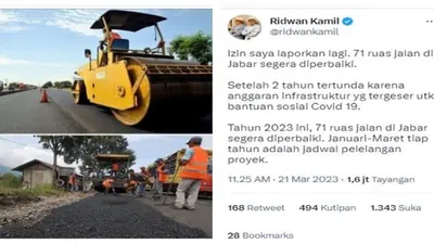 Postingan Ridwan Kamil yang Disentil Seoarang Warganet