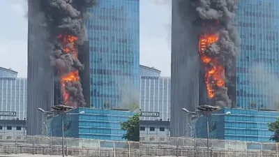 Gedung K-Link Tower Gatot Subroto Kebakaran, 4 Unit Damkar Dikerahkan
