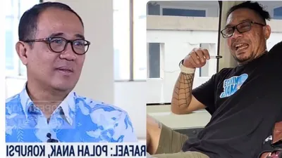 Foto kolase Rafael Alun Trisambodo dan Jonathan Latumahina, ayah David Ozora
