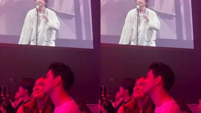 Luna Maya dan Maxime Bouttier menonton konser Suga BTS.