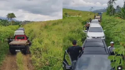 Viral Puluhan Mobil Terjebak Macet di Kebun Singkong di Sukabumi